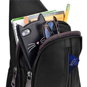 Westend Canvas Sling Bag – Adjustable Crossbody, Navy With Stripes, Lightweight & Versatile - View #10